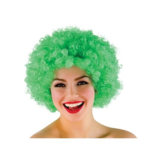 Prachtige  Funky Afro pruik in de kleur groen