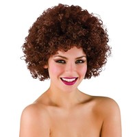 Prachtige Funky Afro pruik in de kleur bruin