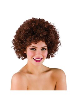 Prachtige bruine Funky Afro pruik