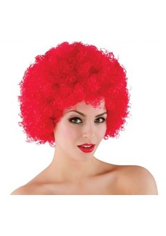 Rode Funky Afro pruik
