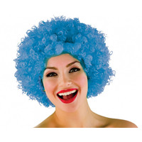 Mooie blauwe Funky Afro pruik