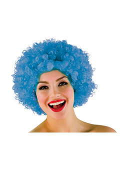 Afro funky pruik in blauw