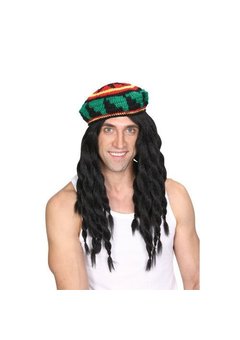 Mooie rasta hoed met pruik Bob