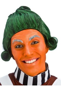 Groene Factory Worker pruik Oompa Loompa