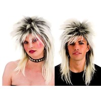 Ruige blonde punk pruik 80-jaren voor dames en heren