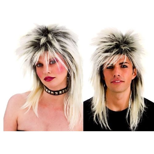 Ruige blonde punk pruik 80-jaren voor dames en heren