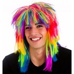 Originele pruik Vanessa 80-jaren in regenboog kleuren