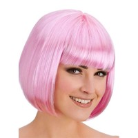 Mooie boblijn pruik Esmee in de kleur roze