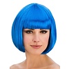 Blauwe pruik  Esmee in  boblijn .