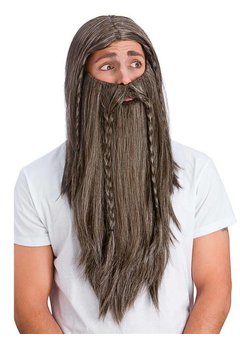 Prehistorische pruik Ivar Viking met baard