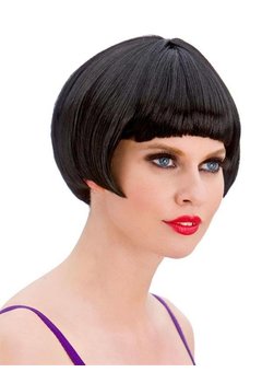 Pruik Flapper zwart 20-jaren