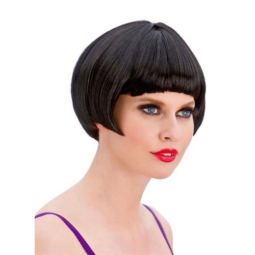 Mooie Pruik Flapper in zwart 20-jaren style