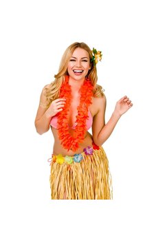 Hawaii slinger Akamu met oranje bloemen
