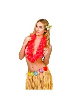 Hawaii slinger Akamu met rode bloemen