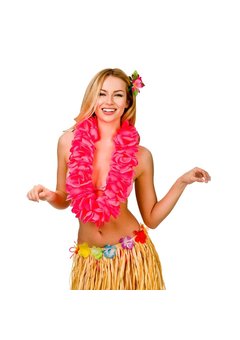 Hawaii slinger Alamea roze bloemen