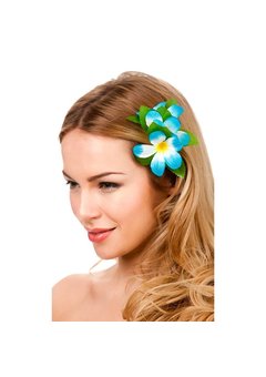 Haarclip hawaii  Alika  bloem licht blauw
