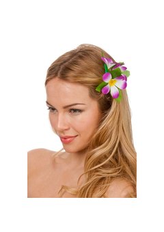 Hawaii haarclip met paarse bloemen