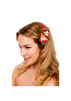 Haarclip Hawaii met roze bloemen