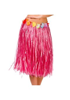 Roze hawaii rok stro met bloemen