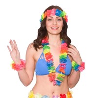 Mooie neon hawaii set meerkleurig