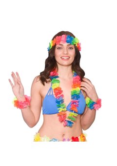 Neon hawaii set meerkleurig