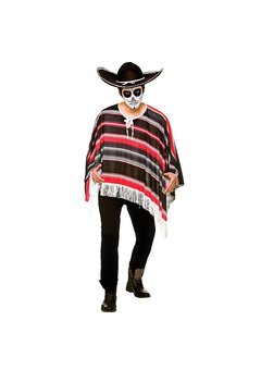 Mexicaanse poncho Terry  Day of the Death