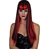 Vampieren pruik Anna lang zwart en rood haar