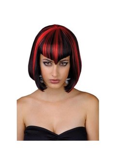 Vampieren pruik Saar zwart en rood