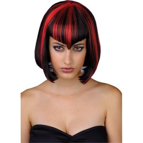 Leuke vampieren pruik Saar in zwart en rood
