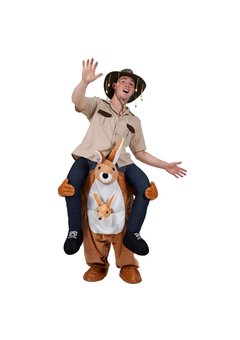 Gedragen door kangaroo pak met baby