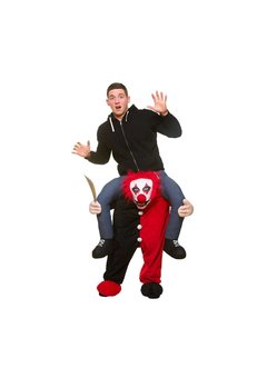 Gedragen door griezel clown pak Timo