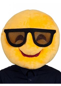 Pluchen hoofd smiley Bernard met zwarte bril