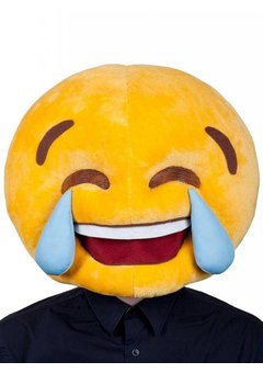 Pluchen mascotte hoofd Barney lachende smiley