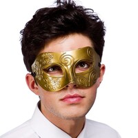Leuk Venetiaans oogmasker Milaan in de kleur antiek goud