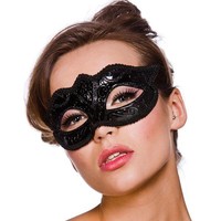 Leuk oogmasker Napels zwart met zwarte glitters