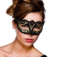 Leuk Venetiaans oogmasker Napels zwart met gouden glitters