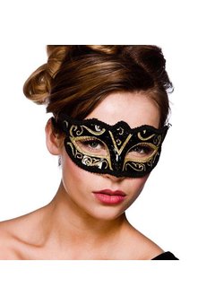 Oogmasker Napels zwart met goud