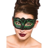 Leuk Venetiaans oogmasker Rome zwart met groen