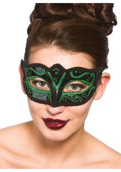 Oogmasker Rome zwart met groen