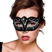 Leuk oogmasker Rome zwart met zilver