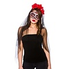 Day of the dead masker Mila met sluier en rozen