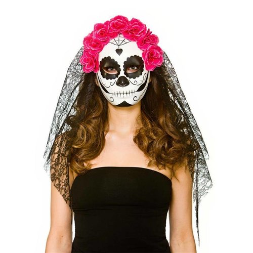 Mooi masker day of the dead Julia met sluier