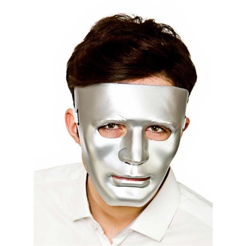 Leuk robot masker Niels in zilver