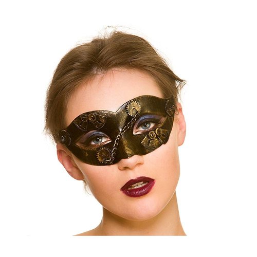 Mooie steampunk oogmasker Sophie zwart met goud