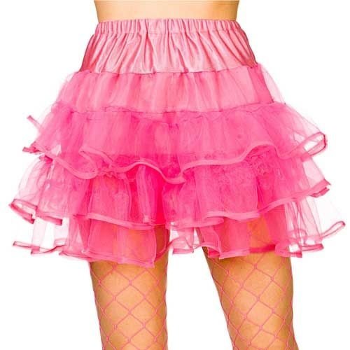 Leuk Tule disco rokje in neon roze