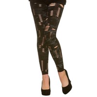 Stoere Zombie legging zwart met gaten