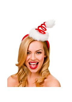 Diadeem mini kerstmuts spiraal