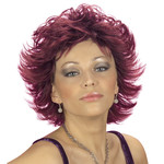 Mooie korte pruik Yvet bordeaux rood