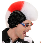 Grappige pruik rood wit hanenkam