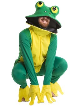 Kikker pak groen-geel one size